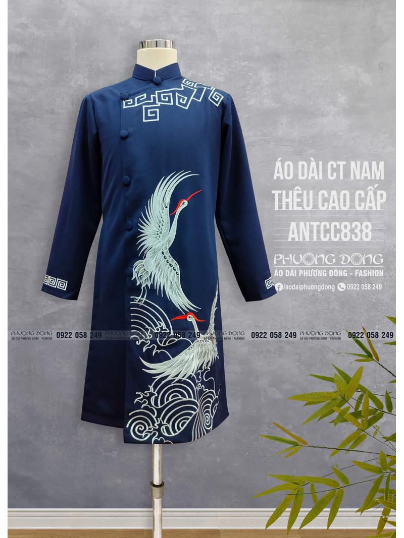 Áo Dài Cách Tân Nam Thêu Cao Cấp ANTCC838